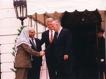 Yasser Arafat and Benjamin Netanyahu, 1997
